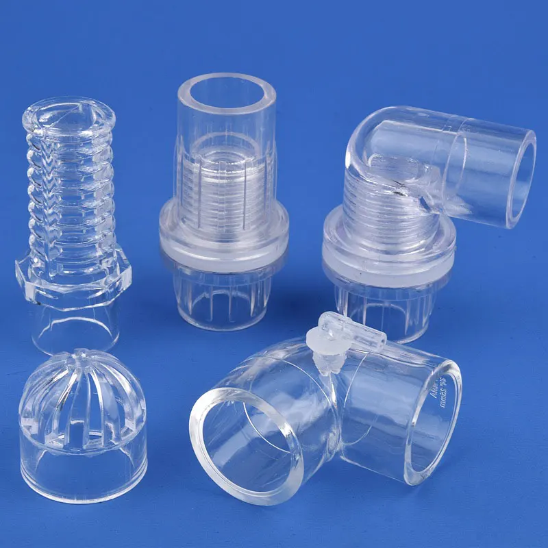 1 قطعة 16 ~ 50 مللي متر تركيبات أنابيب أكريليك شفافة 90 درجة الكوع سدادة طرفية غطاء المحملة منقار البط موصل خزان حوض أسماك لتقوم بها بنفسك مشترك #4