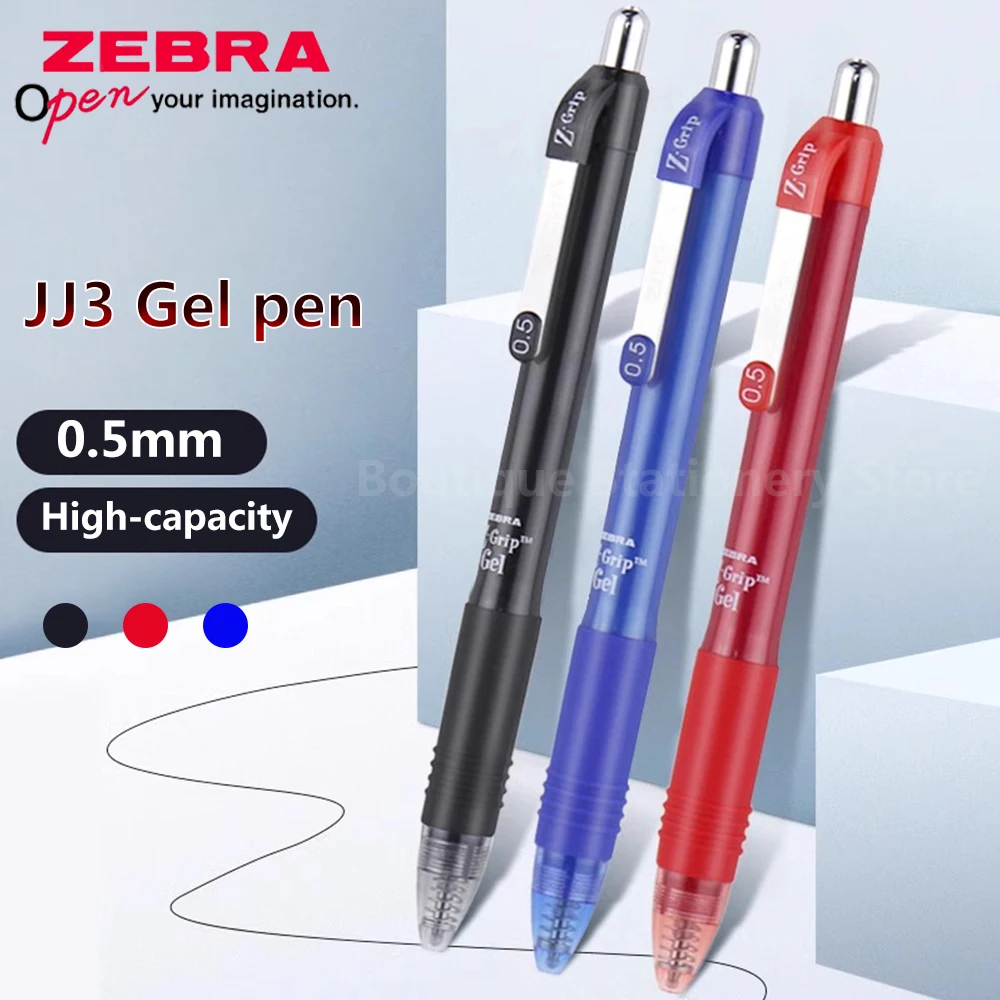 10pcs ZEBRA JJ3 Gel Pen 0.5mm Comfort Grip Smooth Student Examination Back To School Office Accessories Japanese Stationery