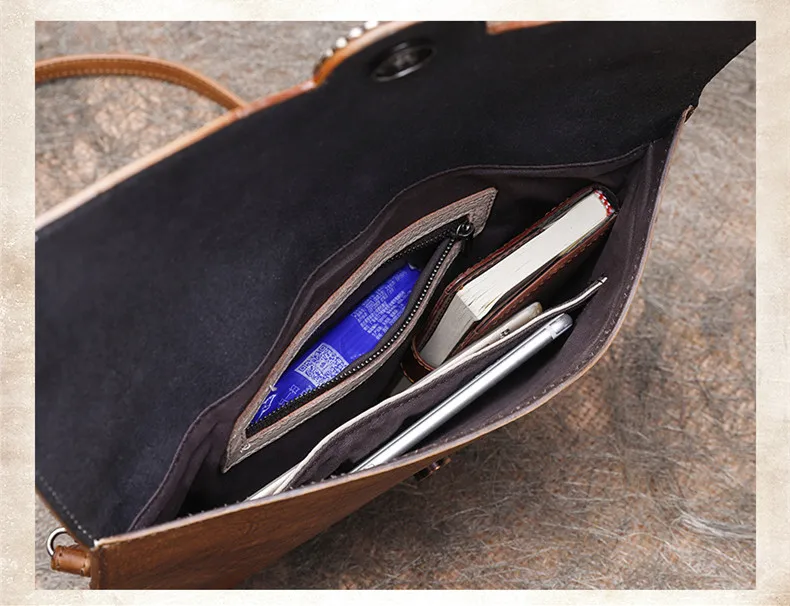 Vintage Leather clutch bag women shoulder messenger bag ladies female cowhide envelope bag large capacity cross-body clutch bags