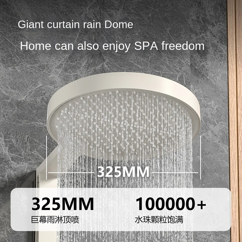 Minimal Wind Digital Display Copper Thermostatic  Shower Set Slide Bar Multi-Function Massage/Rain Spray Hand-Held Water