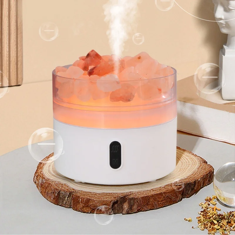 

USB Salt Lamp Diffuser Humidifier Desktop Crystal Multi Colors Essential Oil Aroma Night Light White