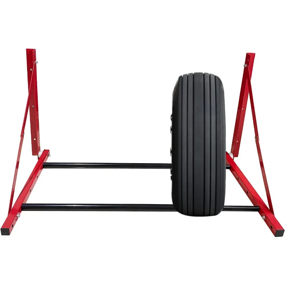 Rack de pneus dobrável para montagem em parede para rodas de carro, ajustável 32"-48", vermelho, comporta até 300 LBS