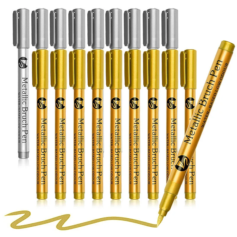 6/12pcs wasserdichter permanenter Farb markierung stift, Gold-und Silber tinte, Metallic, Rock, Becher, Keramik, Glas, DIY-Mal zubehör