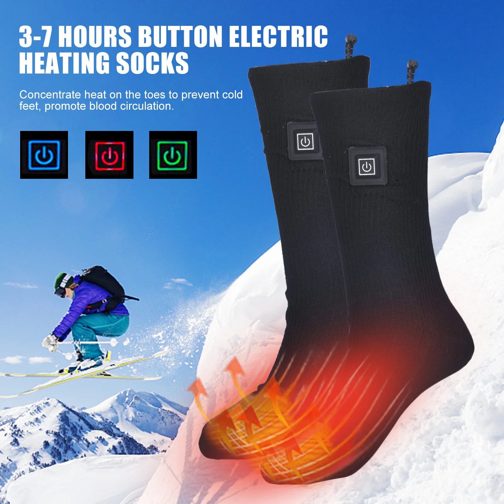 Heating Socks With Battery Box Rechargeable Anti-Cold Comfort Men Women Thermal Heated Outdoor Camping Ski Sports Winter
