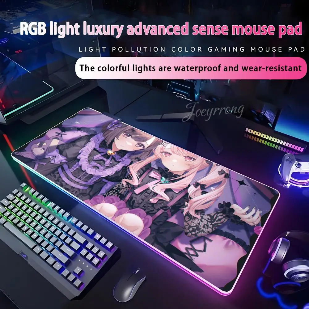 

Коврик для мыши Project Sekai RGB, расширенная игровая клавиатура, семь цветов, светодиодные коврики, большие, 1000x500 мм, XXL, геймер
