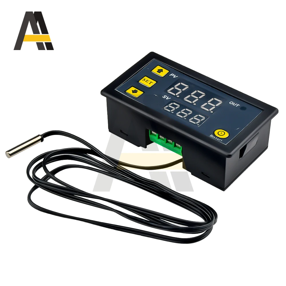 W3230 DC 12V 24V 110V 220V AC controlador de temperatura Digital pantalla LED termostato con interruptor de refrigeración de calefacción Sensor NTC
