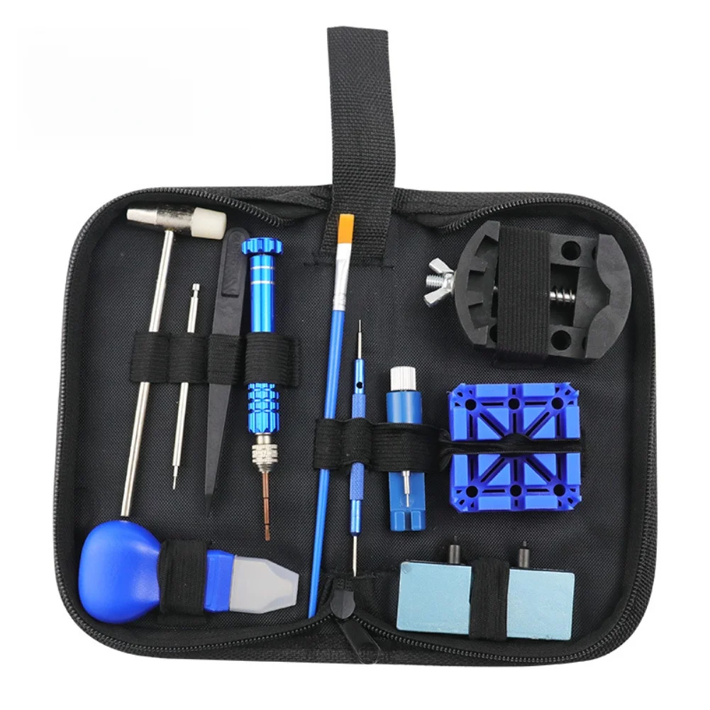 Alloy Watch Repair Kit 11 Piece with Case Opener Spring Bar Remover Magnetic Screwdriver and Band Adjustment Accessories