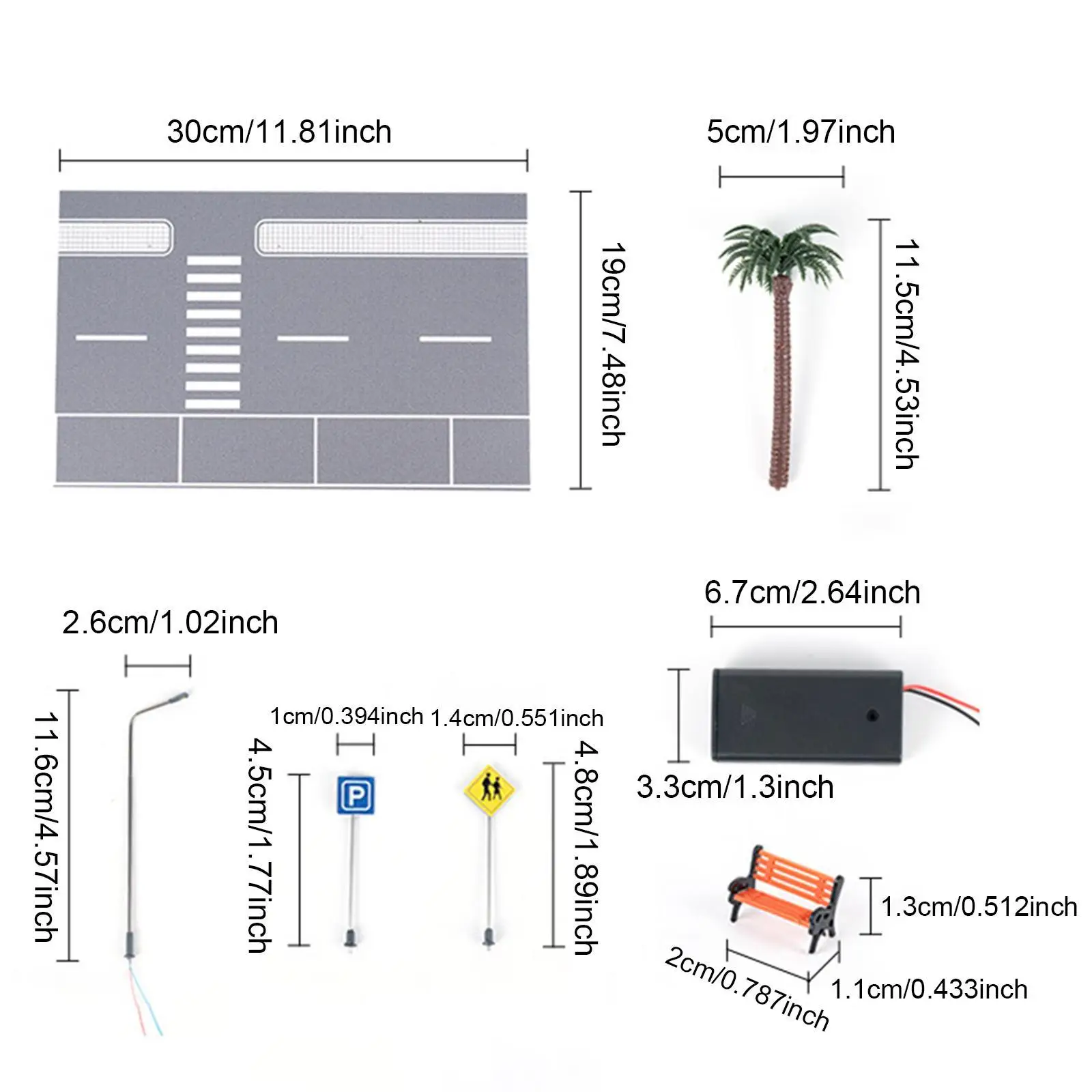 Modello di scena stradale 1/64, decorazioni per la tavola di sabbia con paesaggi di parcheggio, sfondo di accessori di simulazione, diorama per garage per auto giocattolo pressofuso