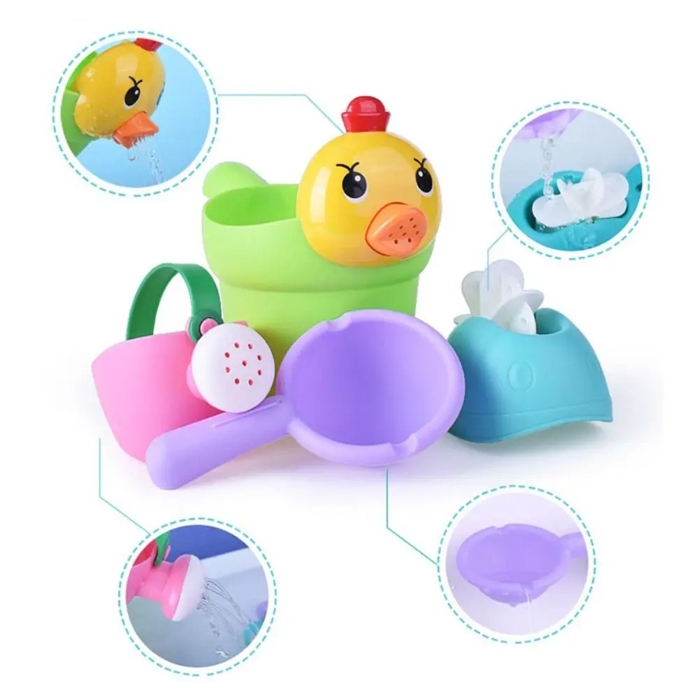 Jouets de bain en forme de canard et d'ours pour bébé, jouets de douche pour enfants, roue à eau interactive, sable