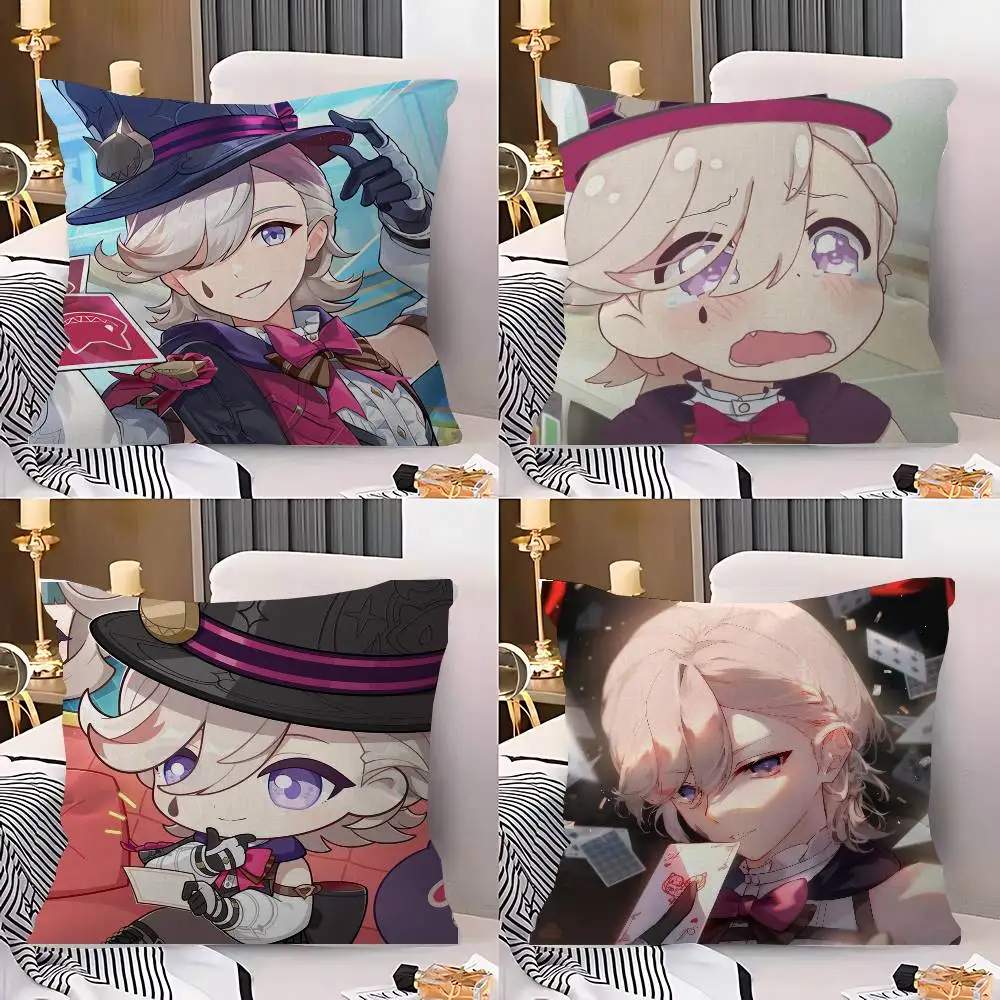 Genshin Impact Lyney Pillow Cushion Cover Pillowcase Living Room Sofa Home Decor Customized