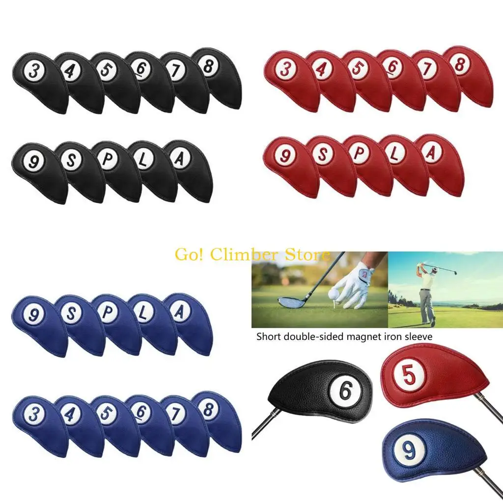 

Q84c 11pcs pu Leathers Golf Iron Head Covers Golf Club Headcover Главные гольф -клубы подходят для большинства брендов Golf Iron