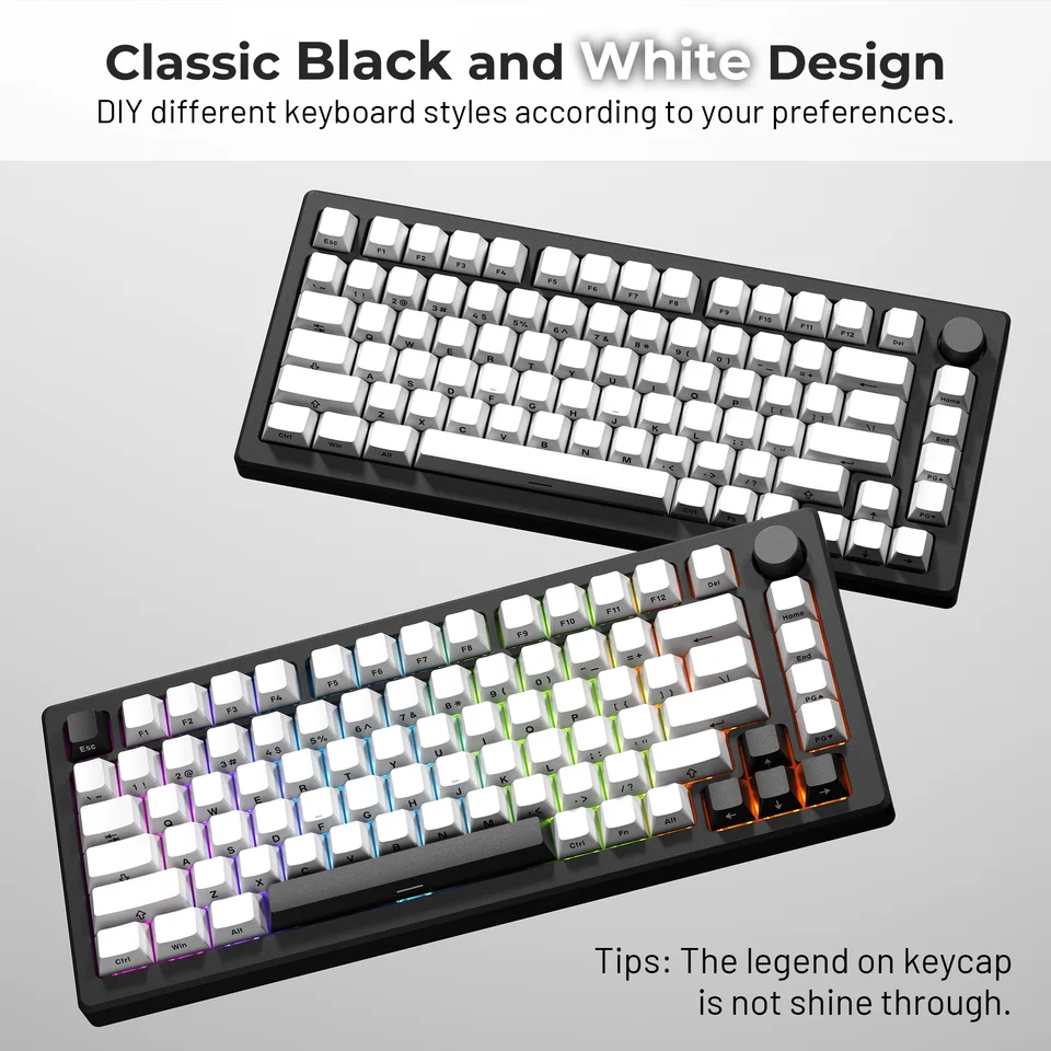 【あ様】キーボード キーキャップ キーホルダー ブラック ホワイト メカニカルキーボード キーキャップ PBT 白 黒 ダブルショット