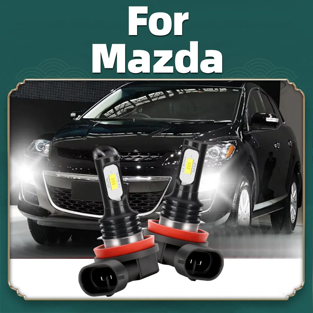 2pcs Car LED Fog Light Bulbs For Mazda 5 3 2 DE DH DL DJ 6 GH GJ CX-5 2011-2016 CX-7 2006-2014 CX-9 MX-5 Auto Lamp H8 H11 H16 JP