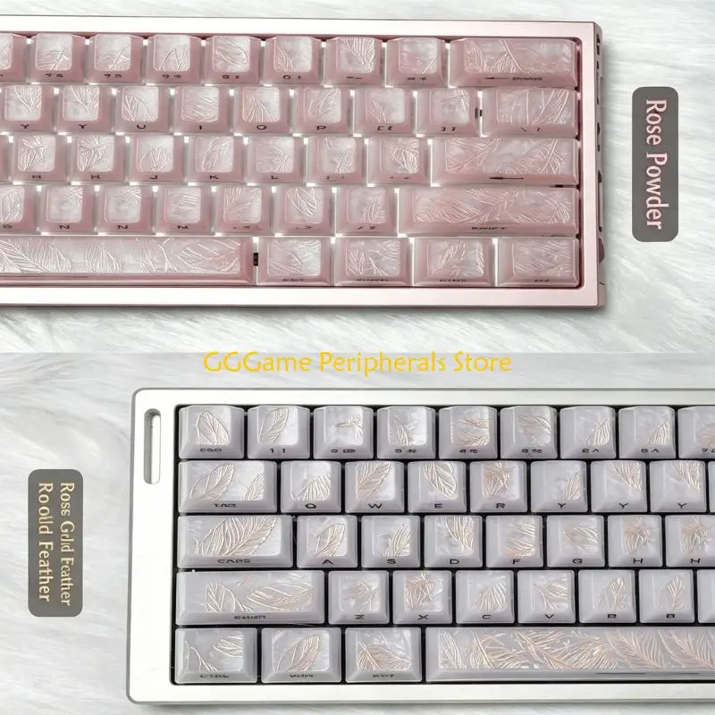 U55B 115-Key Keycap Replacement Set for Mechanical Keyboard Styling, with Side Printing and Semitransparent Polycarbonate Finish