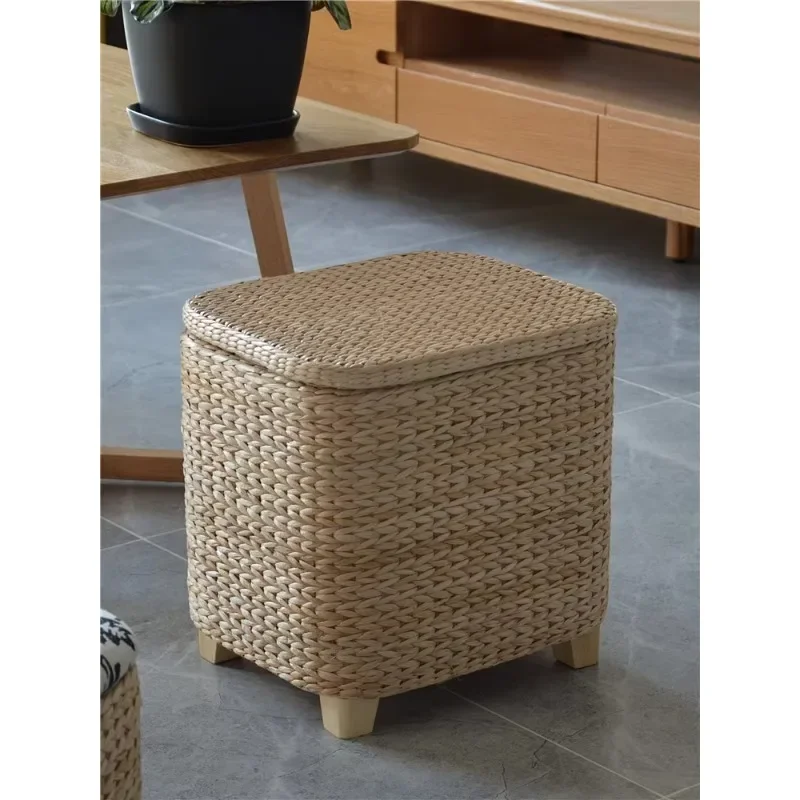 

Rattan storage stool Storage stool can sit Storage box Sofa stool Household small Wear shoe Door change shoe