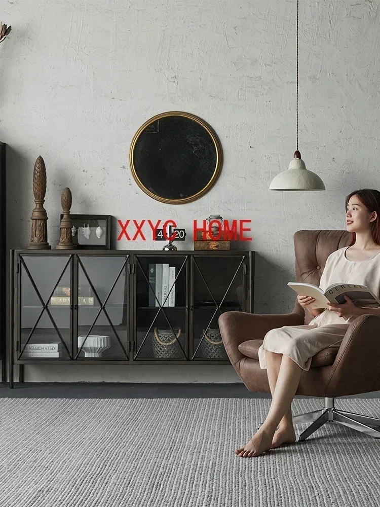 Credenza da soggiorno in metallo Curio Display Nordic Light Luxury Distressed Cabinet da ingresso