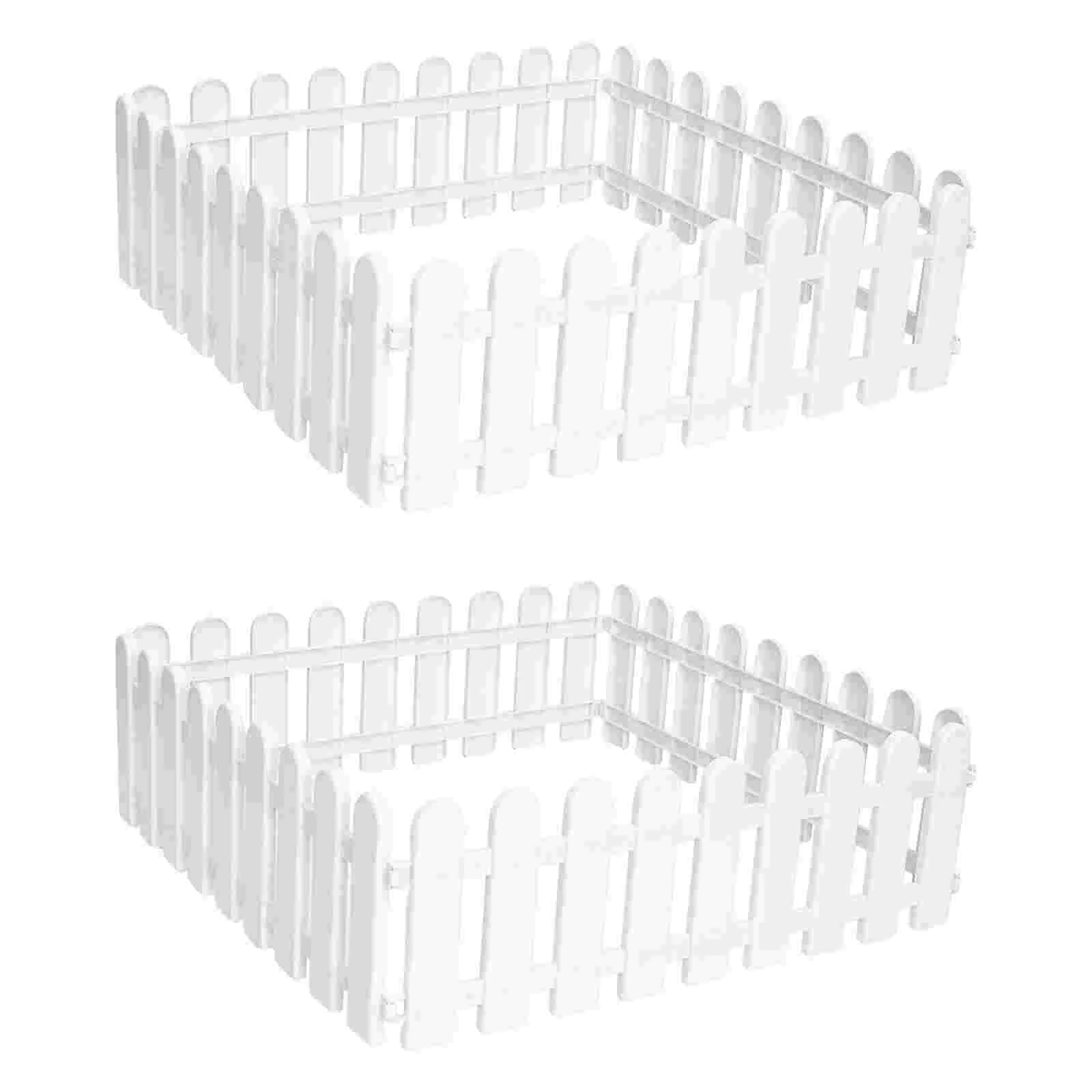 

8 Pcs Garden Fence Succulent Planters Plastic Yard Decorative White Miniature Outside Decorating Baby Courtyard