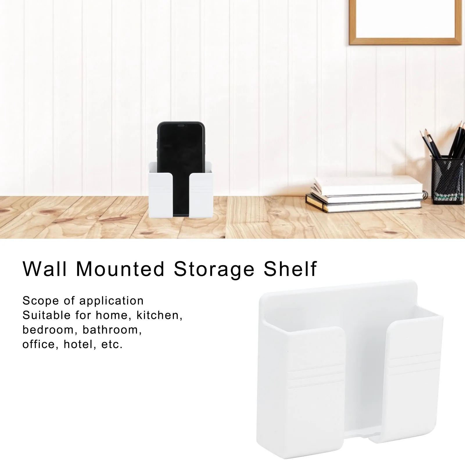 Wall Remote Control Bracket Wall Mounted Storage Shelf Punch  Wall Remote Control Mobile Phone Charging Base Stand