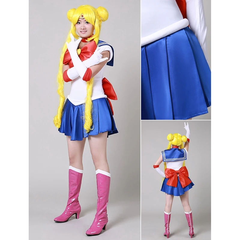 Anime Seemann Mond Cosplay Kostüm Tsukino Usagi Frauen Mädchen Kleid Outfits Halloween Karneval Party Phantasie Party Set