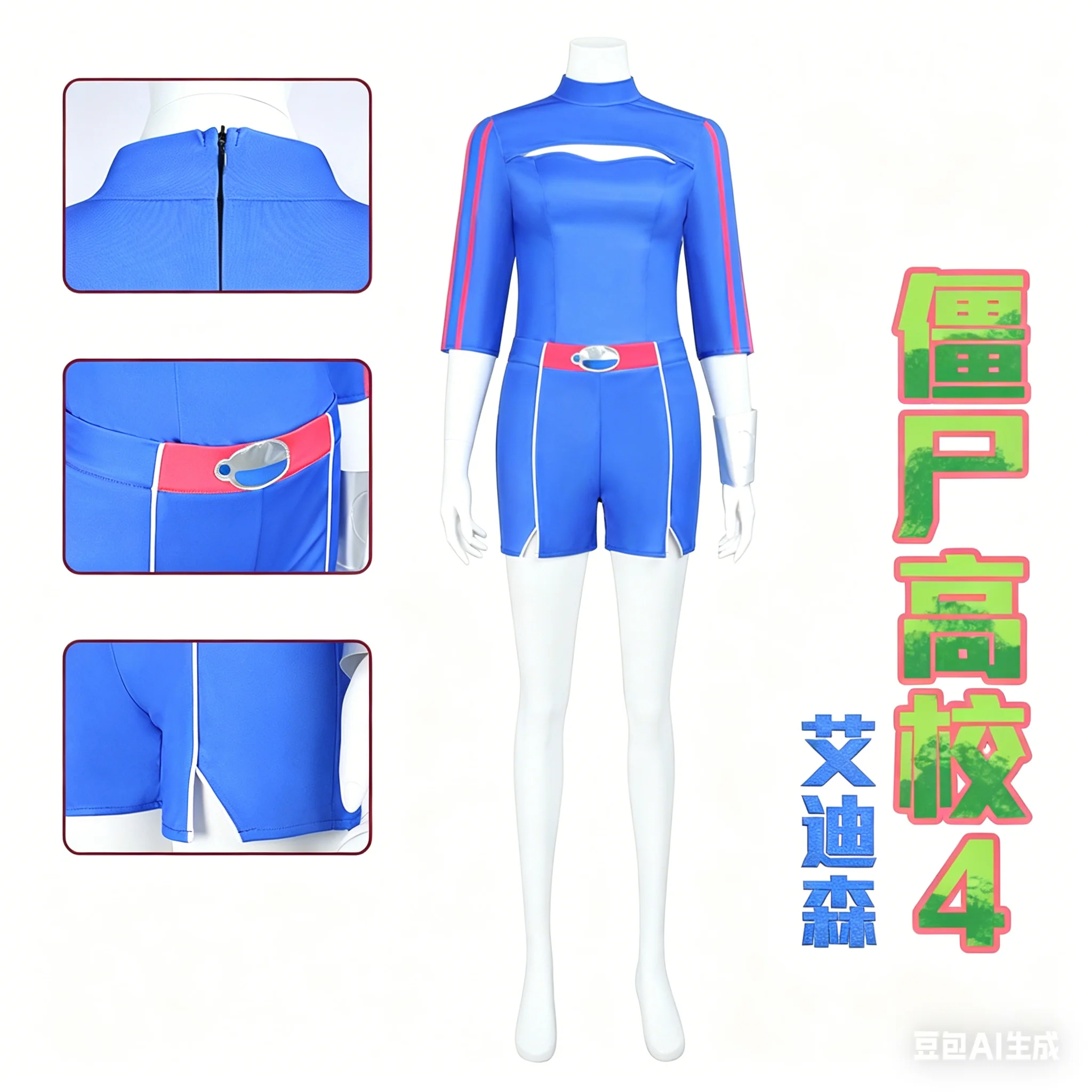 

Костюм для косплея Аддисон из фильма «Зомби-школа» для женщин: топ, брюки и браслет, наряд для вечеринки на Хэллоуин 2026