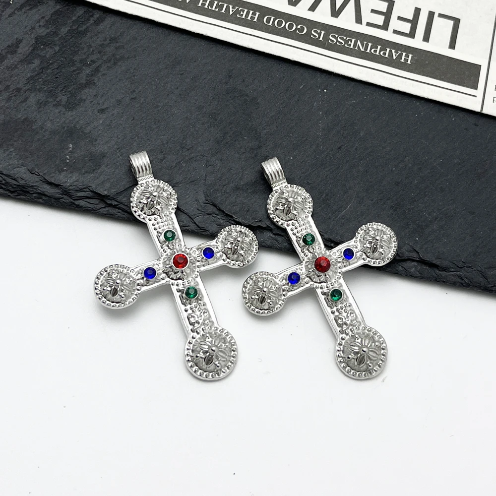 قطعتان من قلادة متقاطعة Y2K شديدة التحمل يمكنك صنعها بنفسك، قلادة من سبيكة على طراز الشرير للجنسين، إكسسوار متعدد الاستخدامات #3