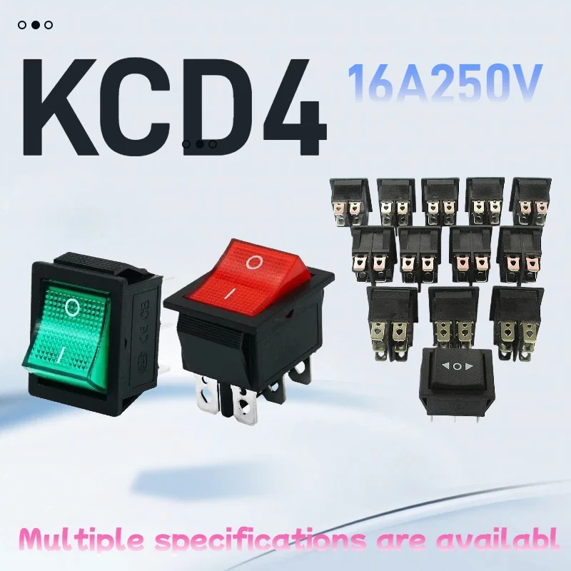 

10/30/50PCS,16A 250V AC High Current,Boat-shaped switch,ON/OFF,Special for Eelding Machine,KCD4,Rocker Power Button Switches