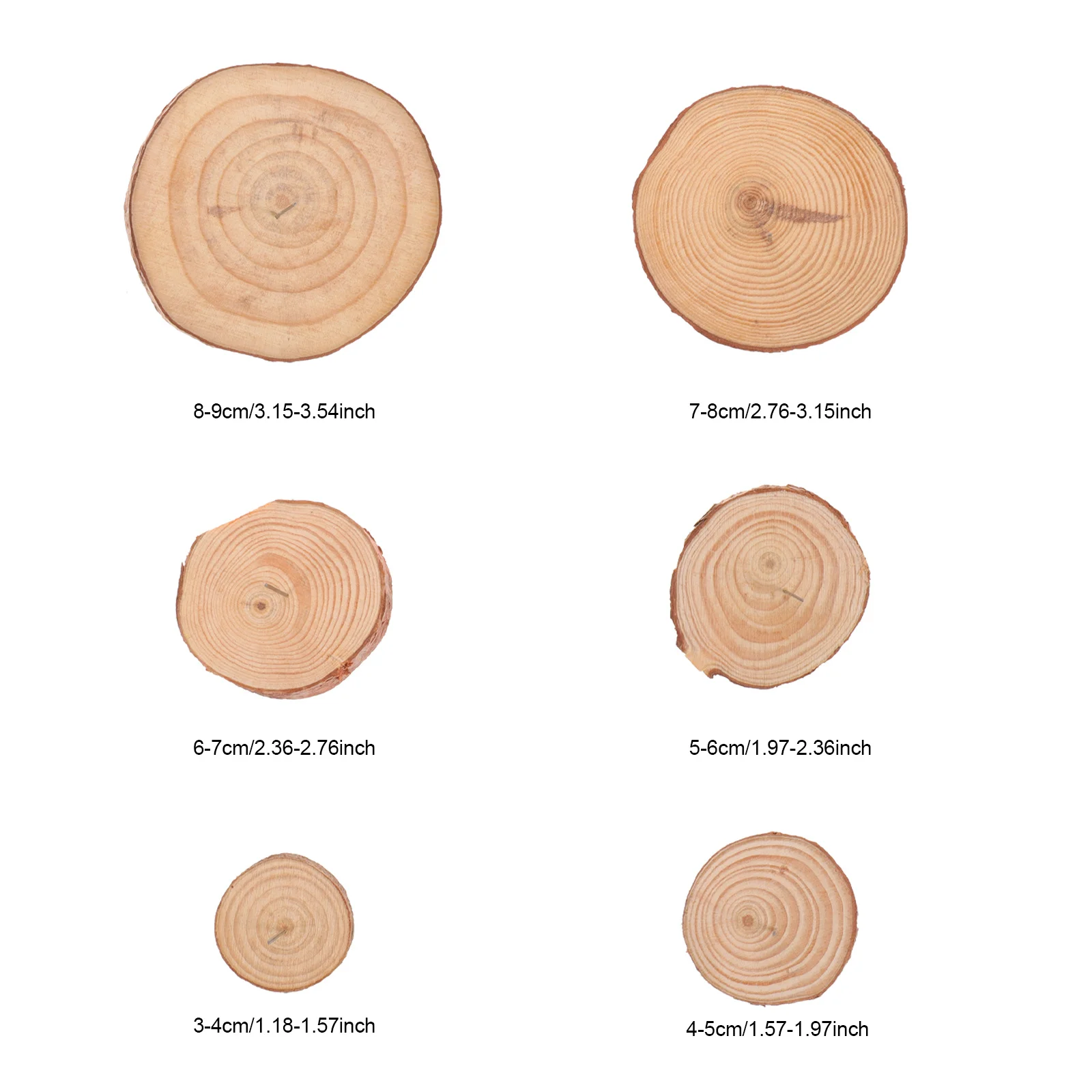 

6pcs Unfinished Round Wood Slices Diy Craft Base For Painting Staining Sealing Wooden Circles Rubber Stamp Material Wood