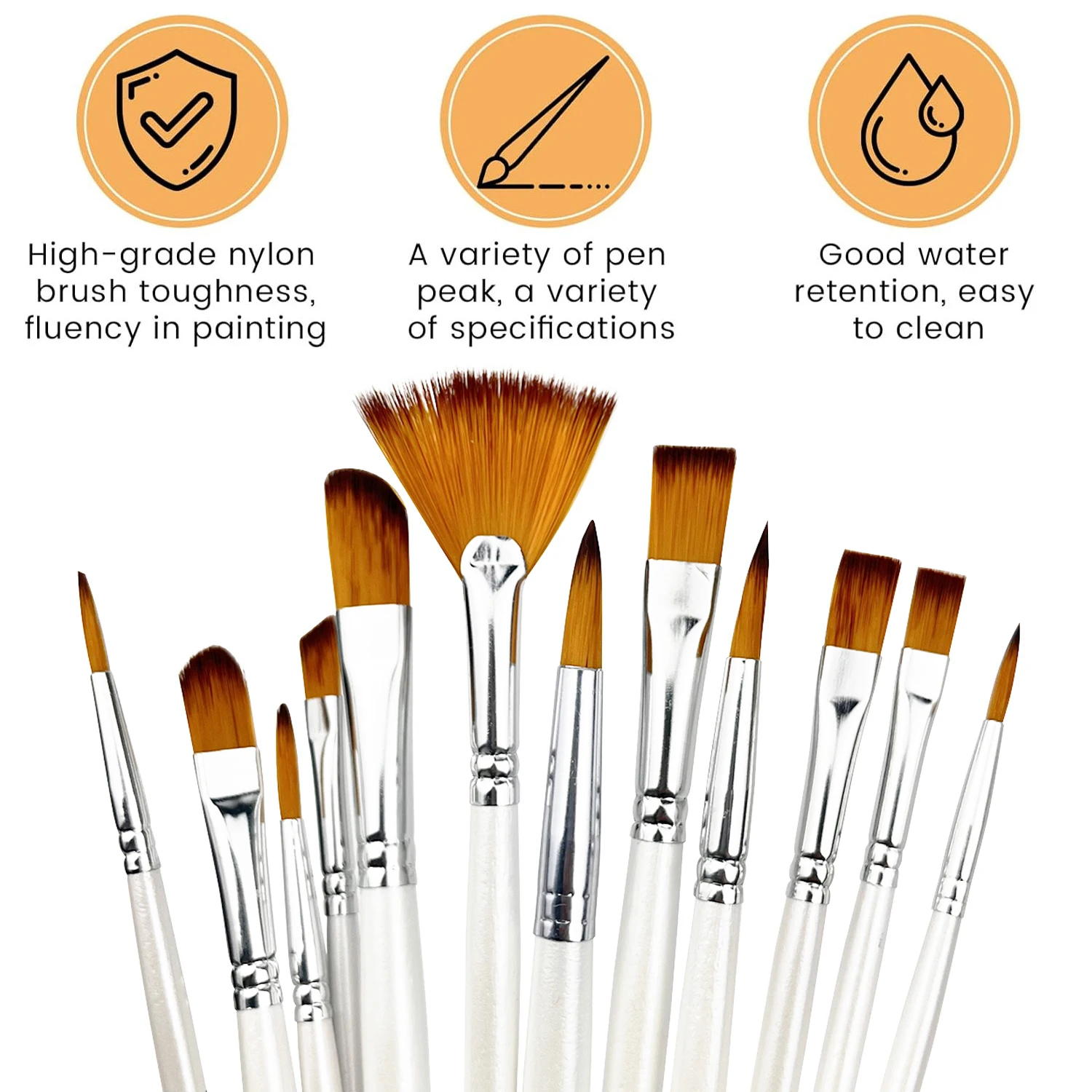 Oil Paint Brushes Set, 17Pcs Professional Paint Brushes for Canvas Painting with Enhanced Bristles with Natural Handle