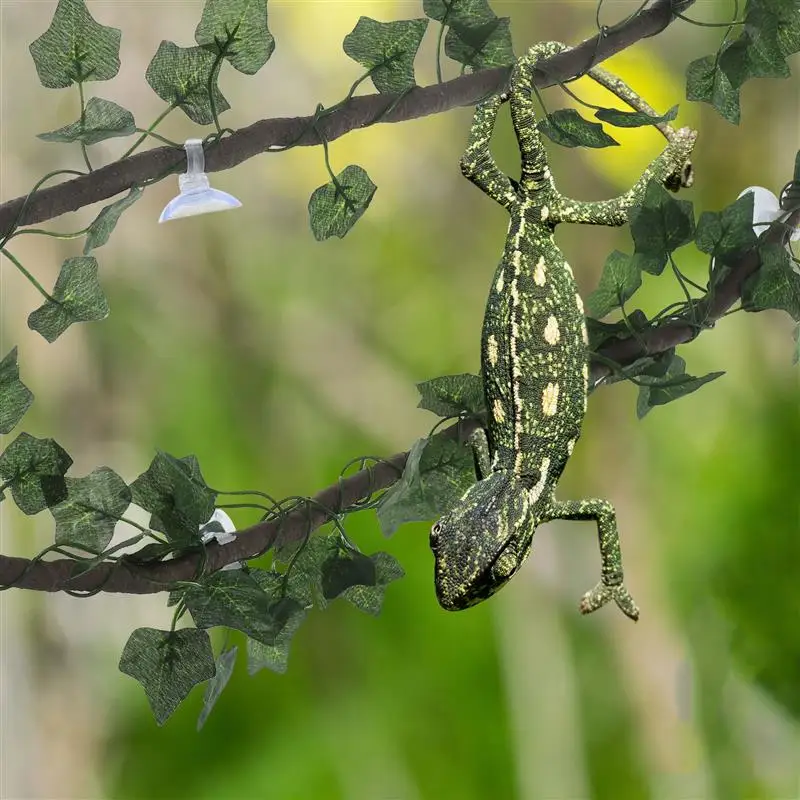 Dschungelranken aus Metall im Inneren, Reptilien-Lebensraumdekoration mit Saugnäpfen für Eidechsen, Chamäleons, Baumfrösche, Geckos, Schildkröten, Schlangen, Terrarium