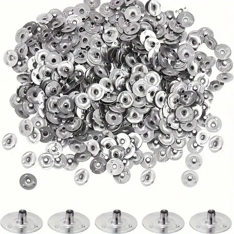 100/200/500/1000Pcs 12.5mm 0.5Inch Metal Candle Wick Holders Fixer DIY Candle‑Making Supplies For Candle Craft Hobbyists