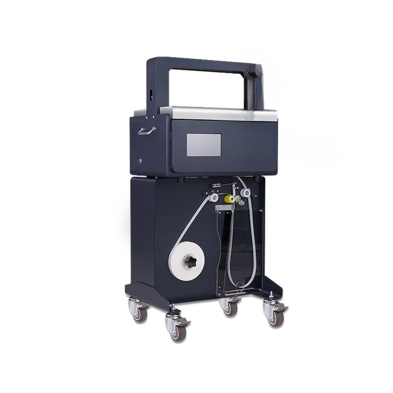 Small automatic belt strapping machine, paper tape glueless hot melt baler, card blister box high platform vertical strapping
