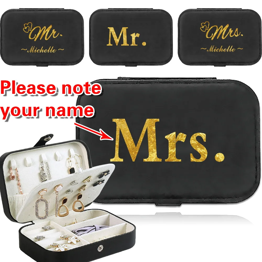 Customized Name Jewelry Casket Large Capacity Travel Jewelry Organizer Necklace Earring Display Double Layer Storage Box