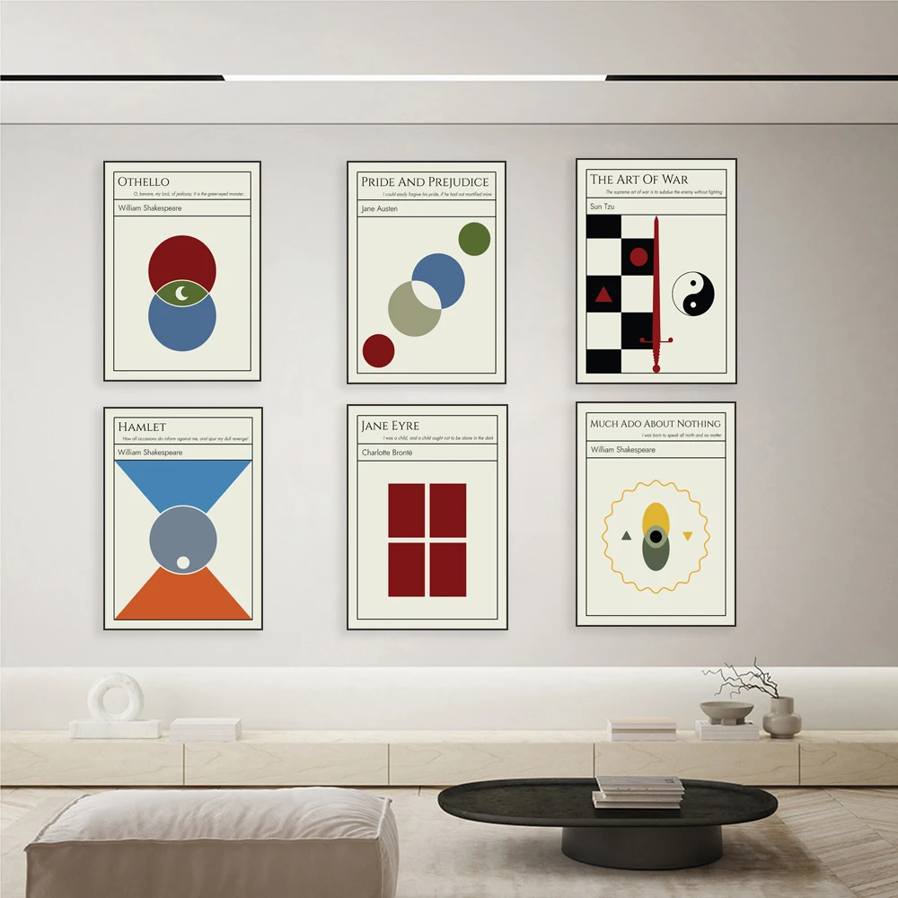 Sense and Sensibility print, Jane Austen book cover, abstract minimalist Shakespeare quote, literature gift, library poster