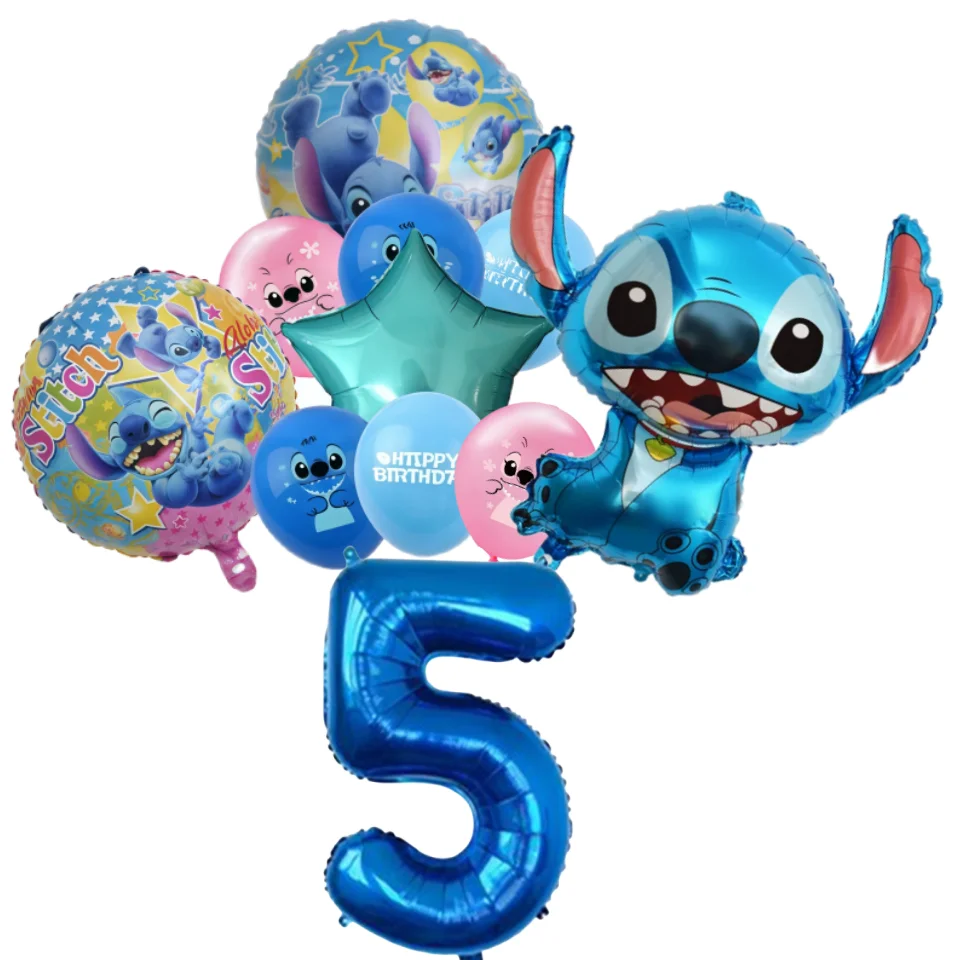 11Pcs Lilo&Stitch Balloons Set Cartoon Foil Balloon Baby Shower Girl Boy Birthday Party Decorations Kids Classic Toys Air Globos