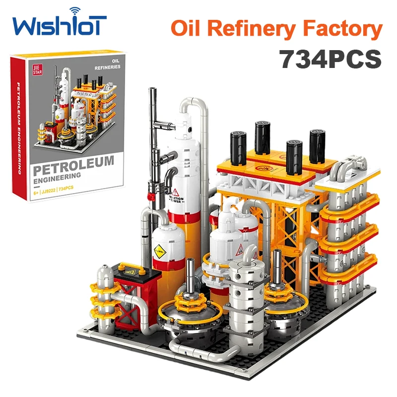 JJ9222 City Oil Refinery Model 734pcs Building Blocks Bricks Set for Kids Gifts