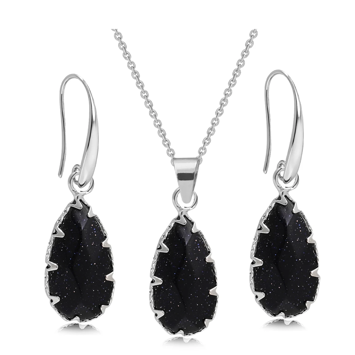 

A True Natural Stone Jewelry Set Suitable For Girls With Earrings Necklaces Water Droplet Pendants And Mother's Gifts