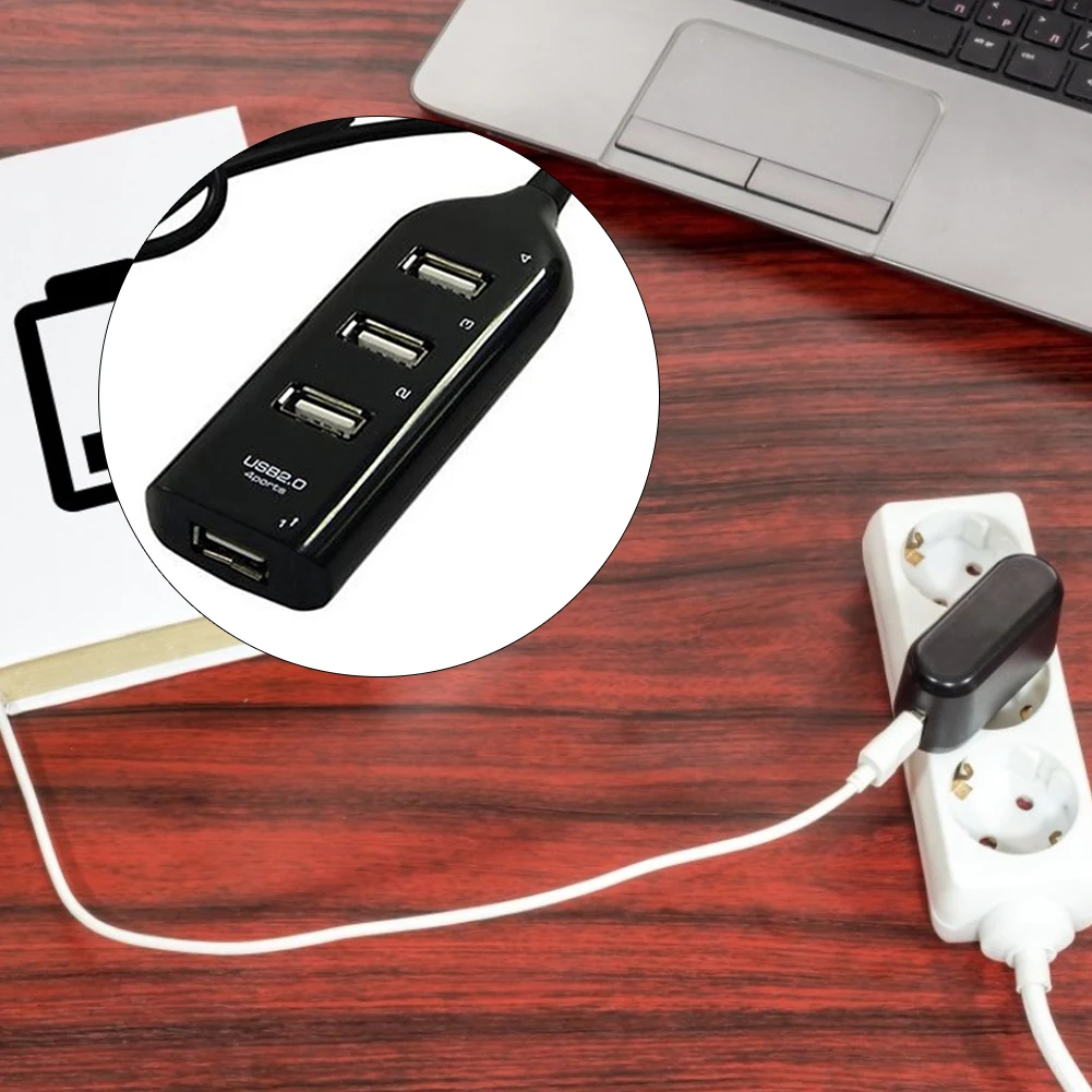 4 Port USB 2.0 Hub USB Spliter with 1.6ft Cable for Laptop Desktop Computer PC