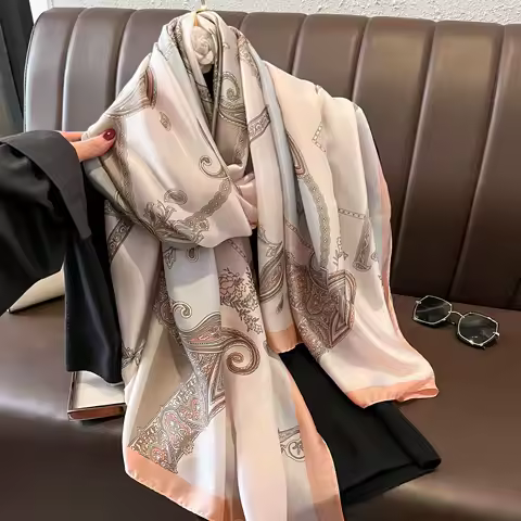 180*90cm fashion Luxury Brand Scarf Women Shawl  Wrap Spring muffler Hijab Bufanda Foulard Female Bandana Beach Stoles 2022 Silk