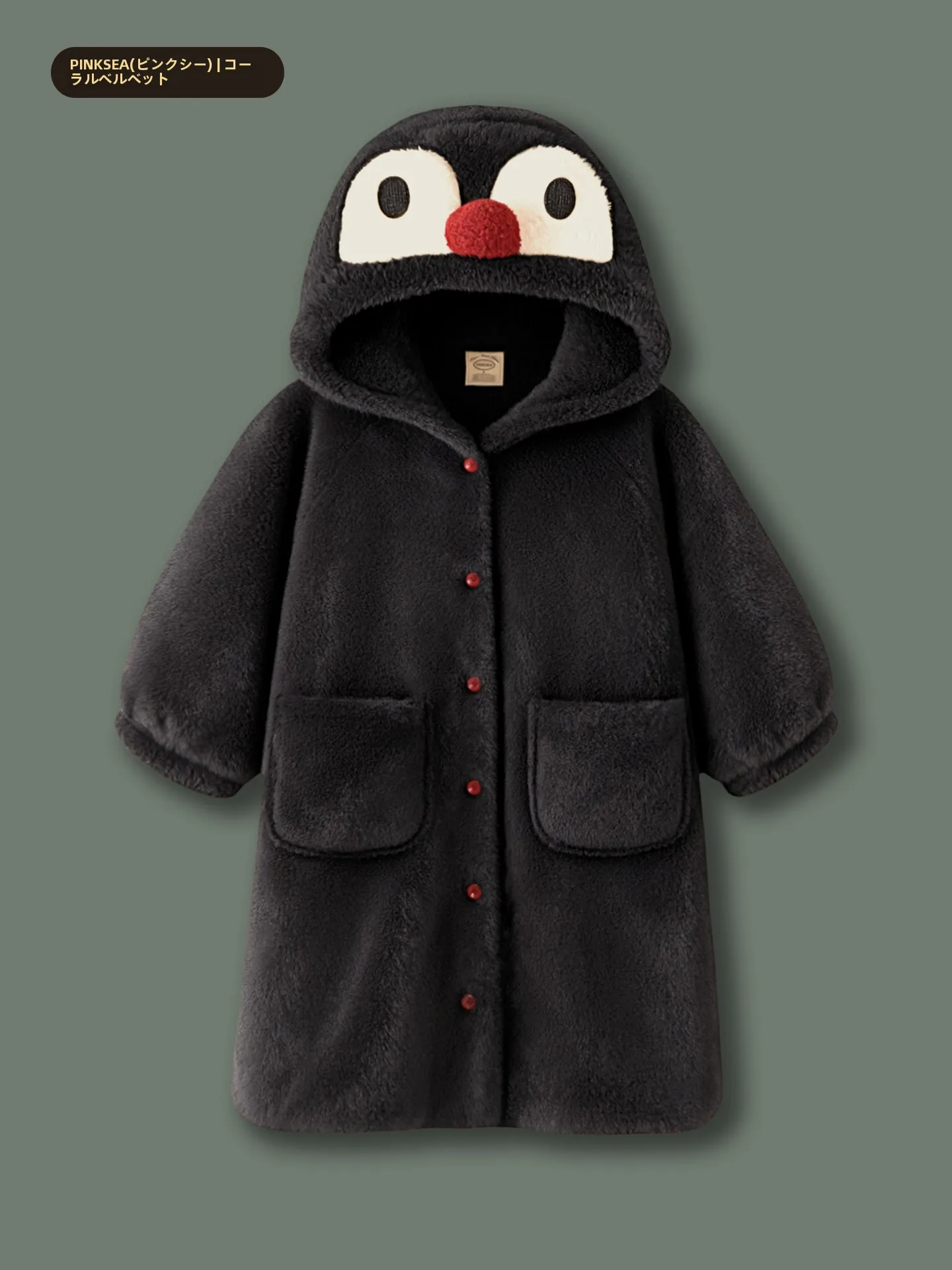 pinksea-femmes-thiened-corail-fce-pingouin-imprime-robe-hiver-maison-vetements-spwear-mi-long-chaud-mignon-dessin-anime-pyjamas