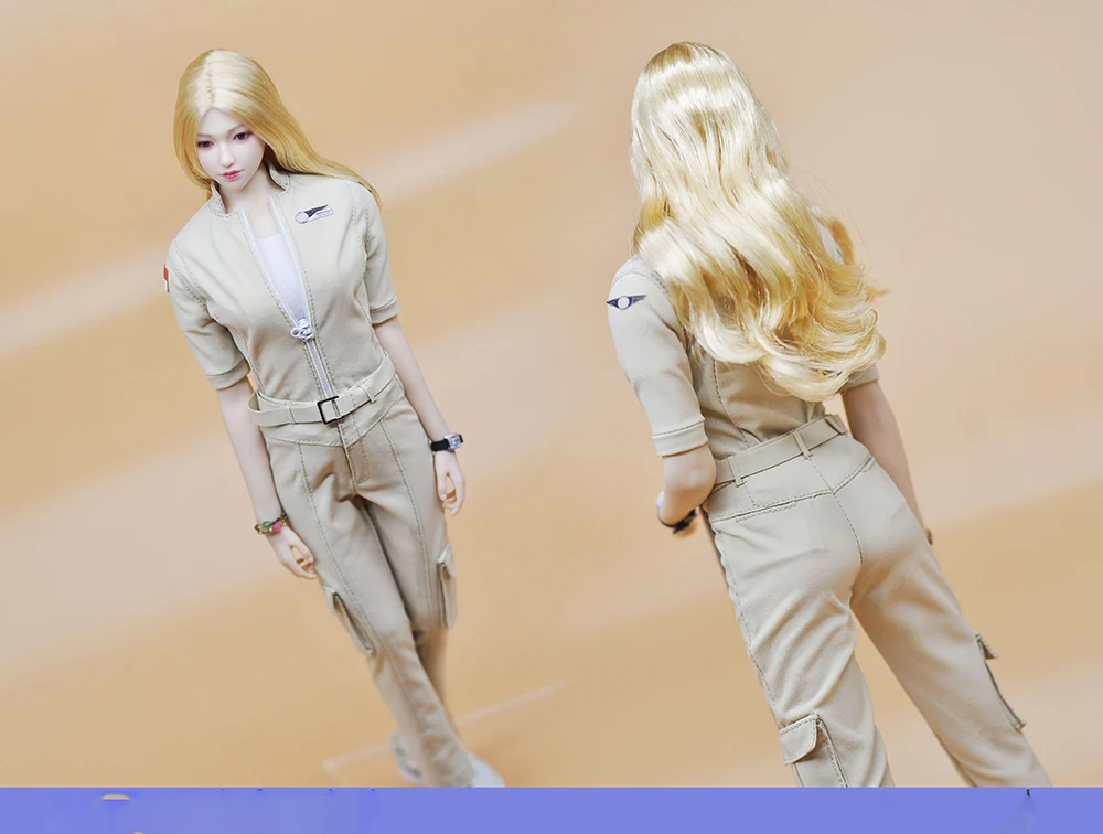 

1/6 Scale Female Flight Attendant Stewardess T Shirt Uniforms coat pants Belt shoes Medals Set Model For 12-inch Action Figure