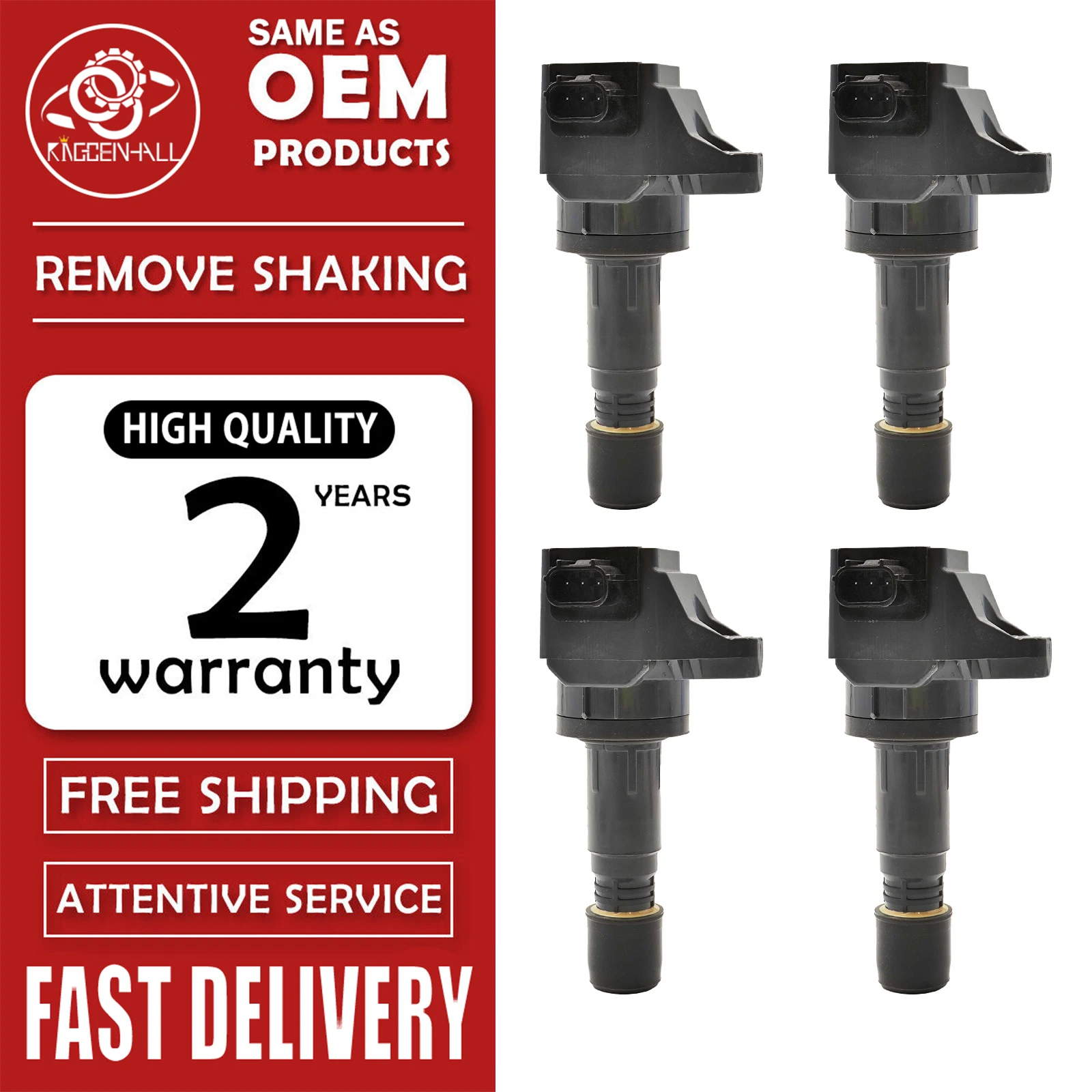 

4PCS Ignition Coils 30520-R1A-A01 30520R1AA01 For Honda Accord CIVIC IX VIII X Saloon CR-V HR-V 1.5 1.8 ILX 2.0 UF672 099700181