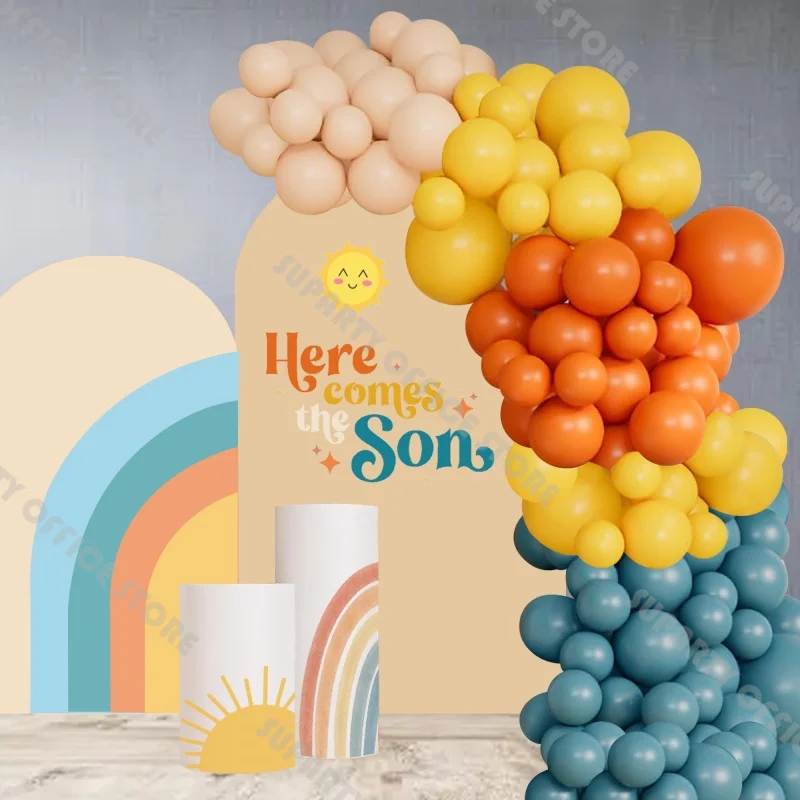 118pcs Orange Lemon Blue Balloon Garland Kit Here Comes the Son Baby Shower Boy Birthday Gender Reveal Wedding Decorations