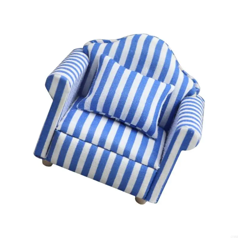 CORB Flower Print Sofa Doll House Furniture 1/12 Children Safe Doll House Scene Layout