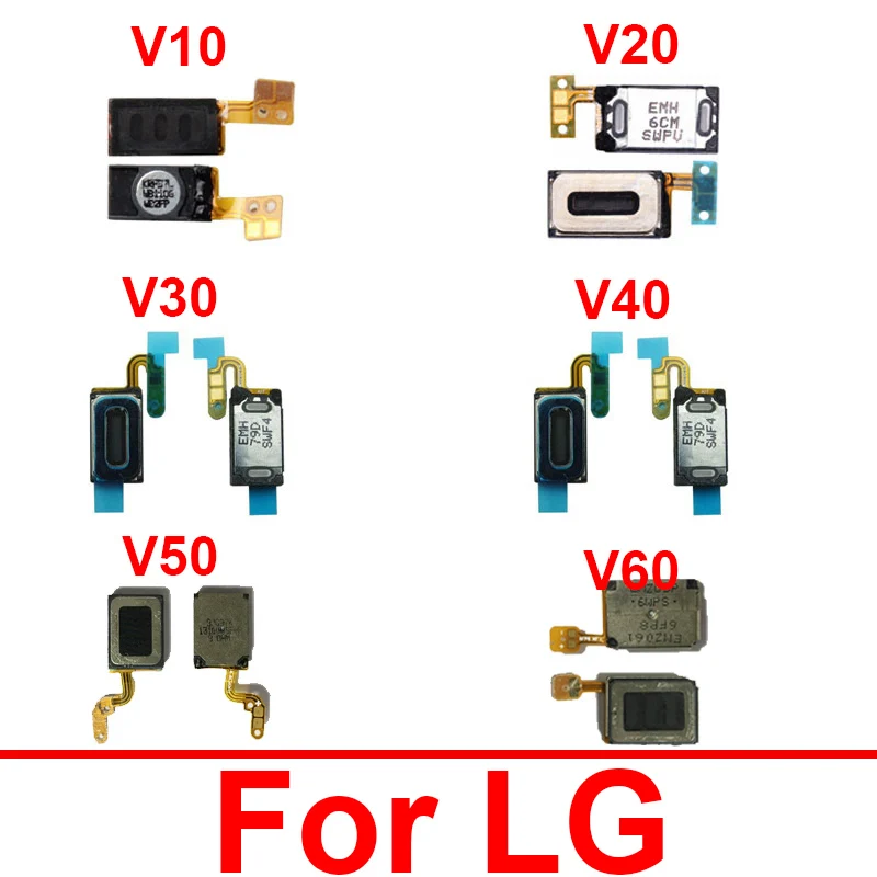 Earpiece Speaker For LG V10 V20 V30 V40 V50 5G V60 V50S G8X Top Front Ear Speaker Sound Earphone Receiver Flex Cable Replacement