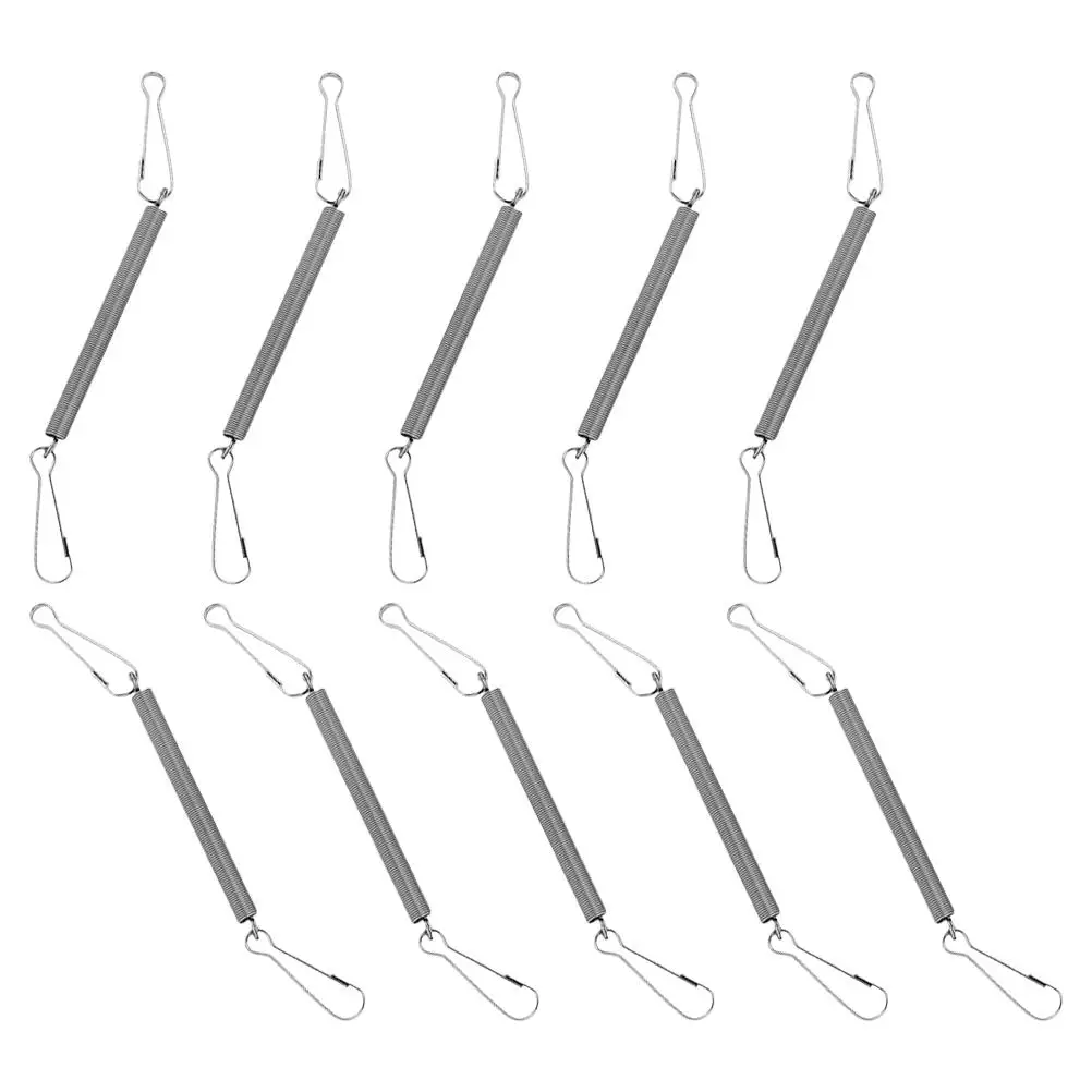 Gancio per gabbia in acciaio inossidabile a molla fissa per fontana da 10 pezzi per piccoli animali Materiale durevole Fissaggio sicuro multiuso