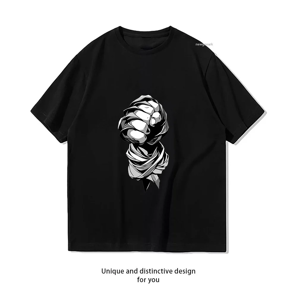 Fist Power Strength Symbol Casual Cotton Short Sleeve Tee for Men Women
