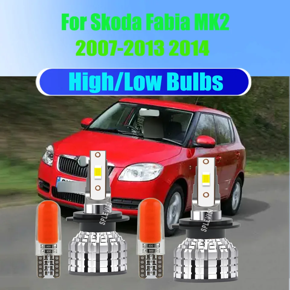 

12v Car Lights Auto Headlight LED Bulbs Xenon White H7 -with 2Sided CSP Chips 120W For Skoda Fabia MK2 2007 2008 2009 2010-2014