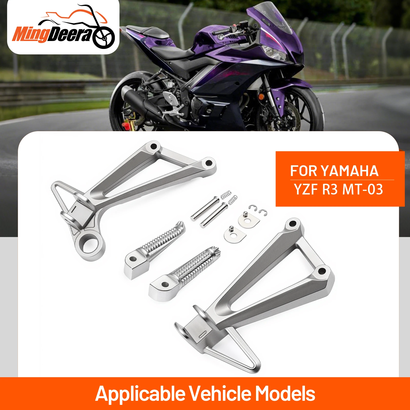 

Rear Footrest Bracket Assembly For Yamaha YZF R3 2015-2023 MT-03 2020-2023 Passenger Footpeg Support