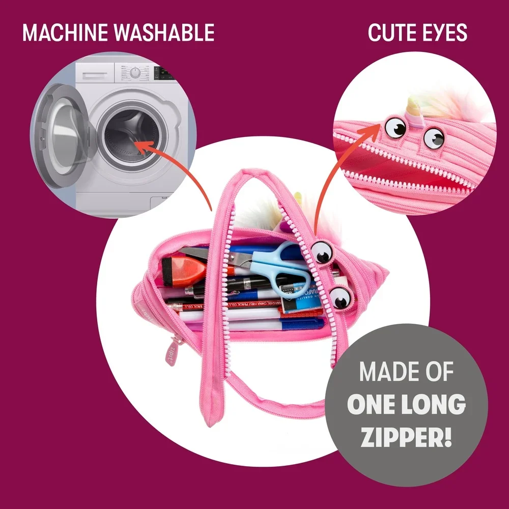 Simpatico astuccio per unicorno Astuccio con cerniera in morbido poliestere per riporre penne e matite Divertenti articoli di cancelleria per la scuola Accessori per ragazze per bambini