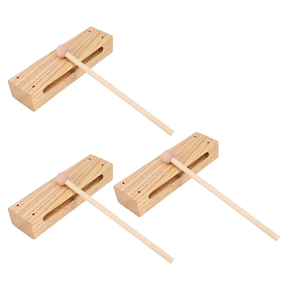 

3Sets Orff Percussion Wood Blocks Solid Hardwood Rhythm Instrument for Kids Music Easy to Play